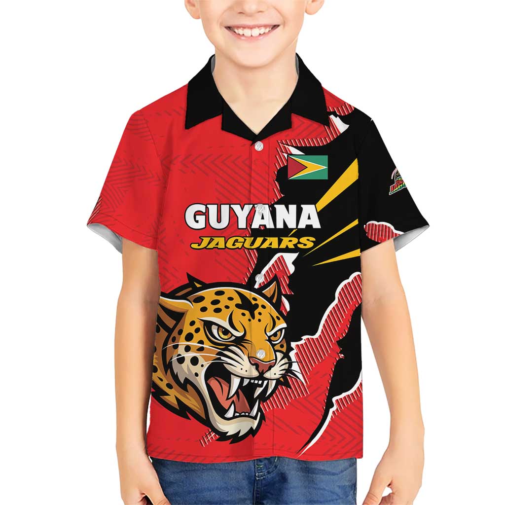 Custom Cricket Guyana Jaguars Kid Hawaiian Shirt Go Champion