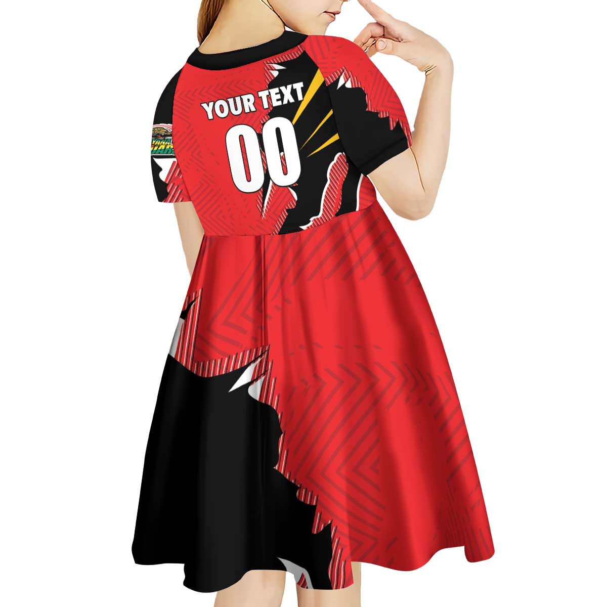 Custom Cricket Guyana Jaguars Kid Short Sleeve Dress Go Champion