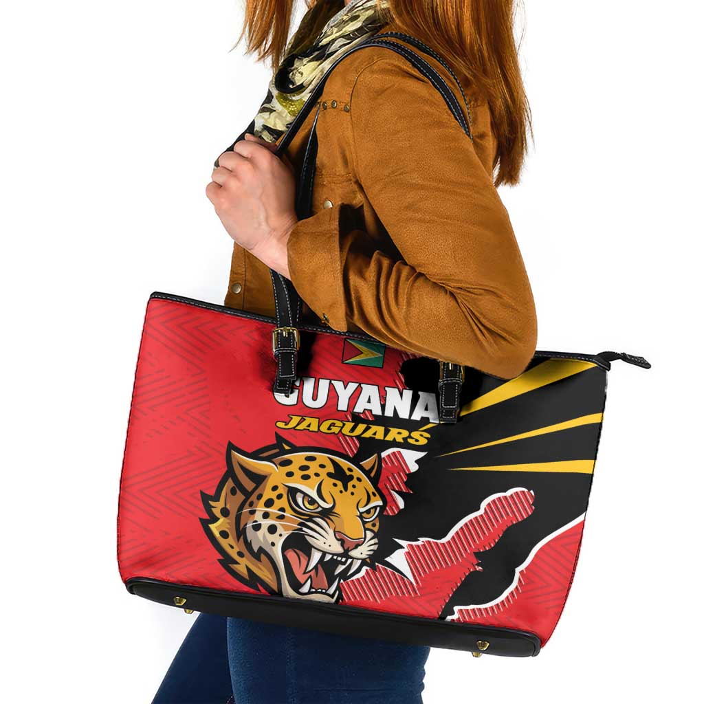 Cricket Guyana Jaguars Leather Tote Bag Go Champion