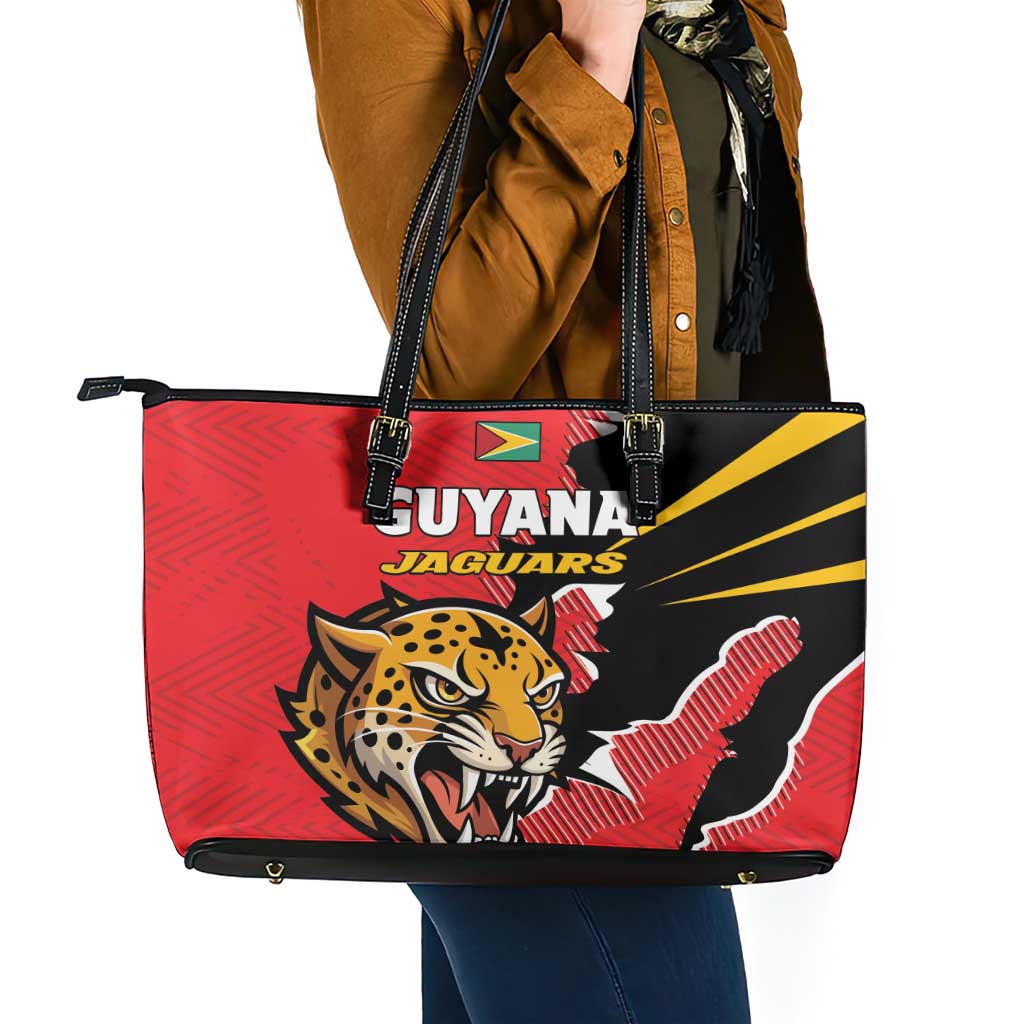 Cricket Guyana Jaguars Leather Tote Bag Go Champion