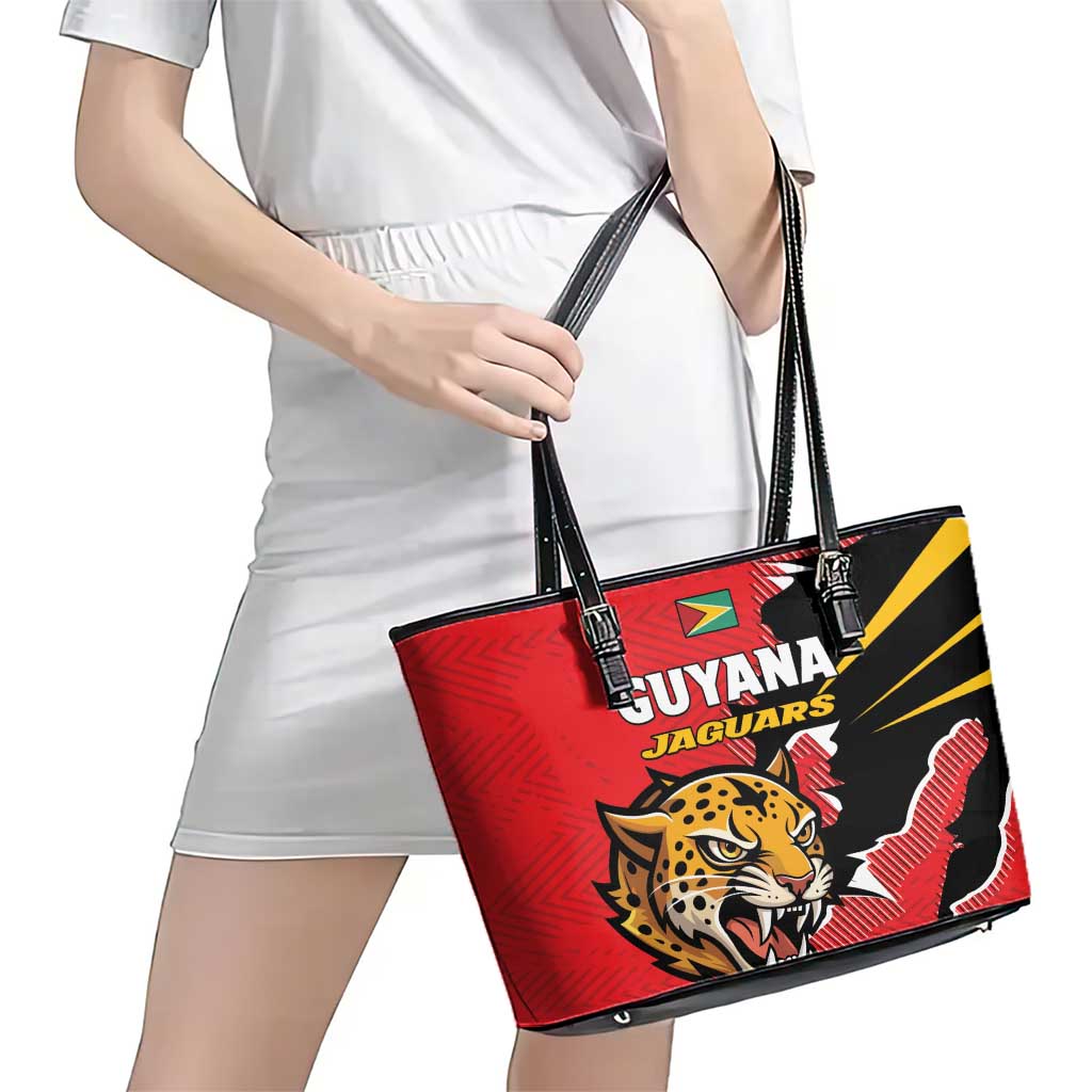 Cricket Guyana Jaguars Leather Tote Bag Go Champion