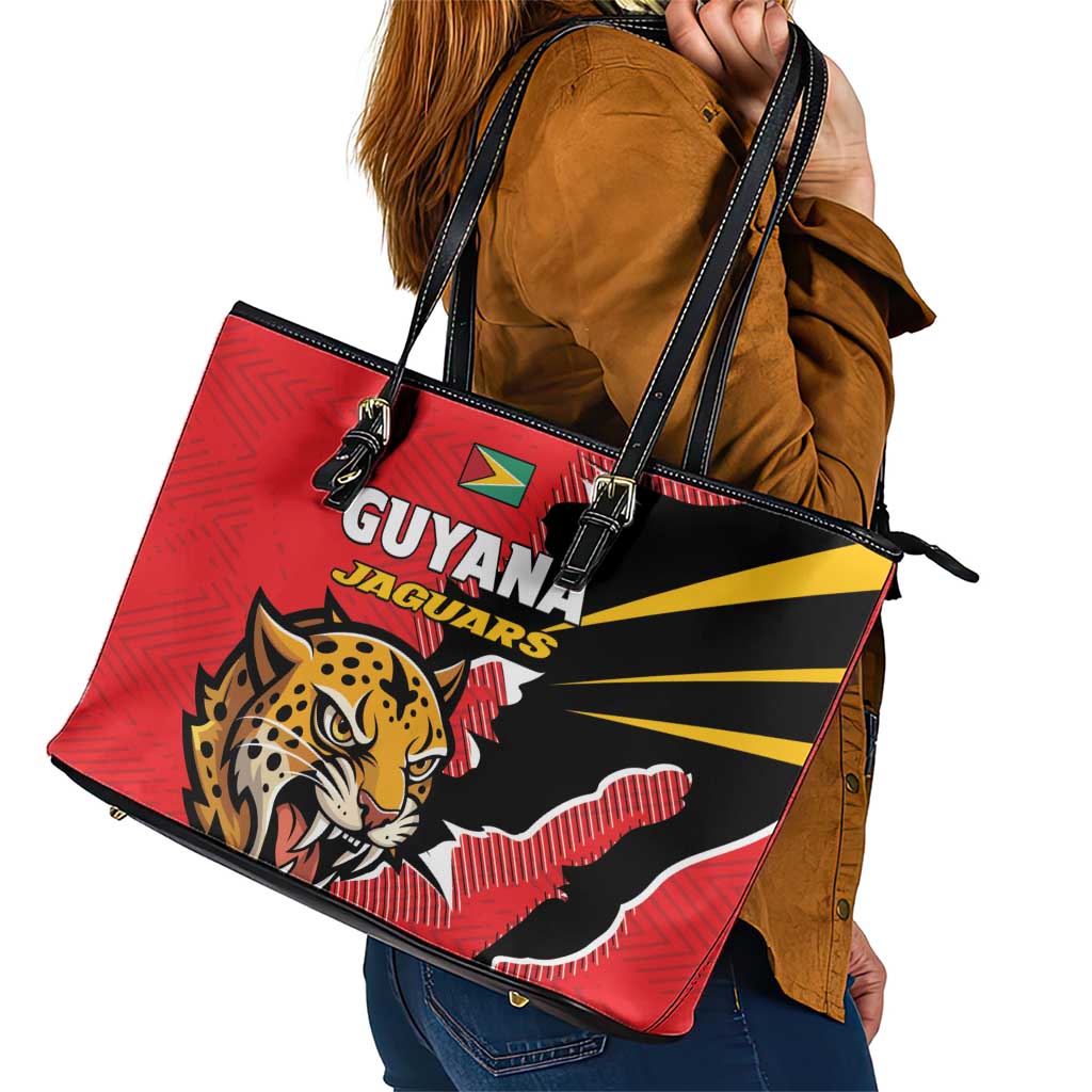 Cricket Guyana Jaguars Leather Tote Bag Go Champion