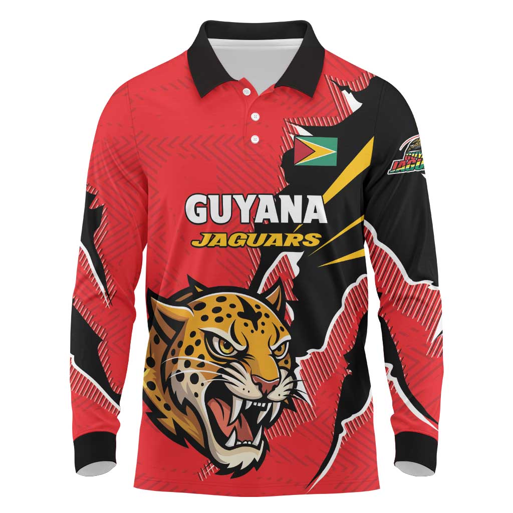 Custom Cricket Guyana Jaguars Long Sleeve Polo Shirt Go Champion