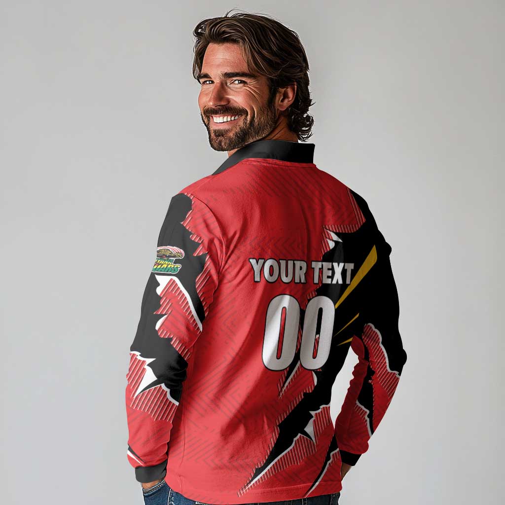 Custom Cricket Guyana Jaguars Long Sleeve Polo Shirt Go Champion