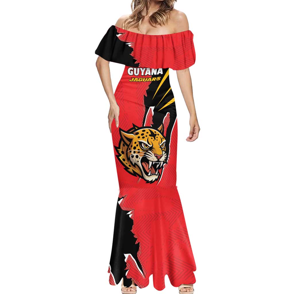 Custom Cricket Guyana Jaguars Mermaid Dress Go Champion