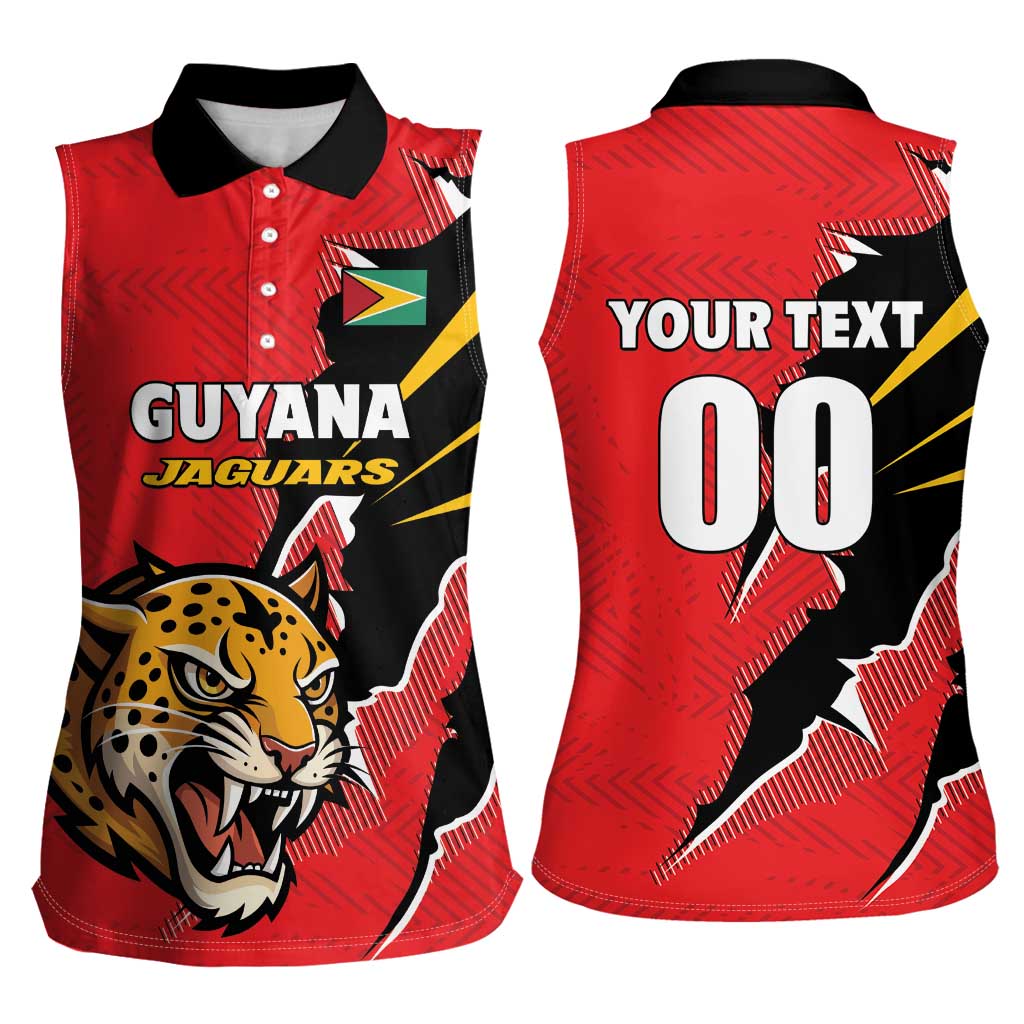 Custom Cricket Guyana Jaguars Women Sleeveless Polo Shirt Go Champion