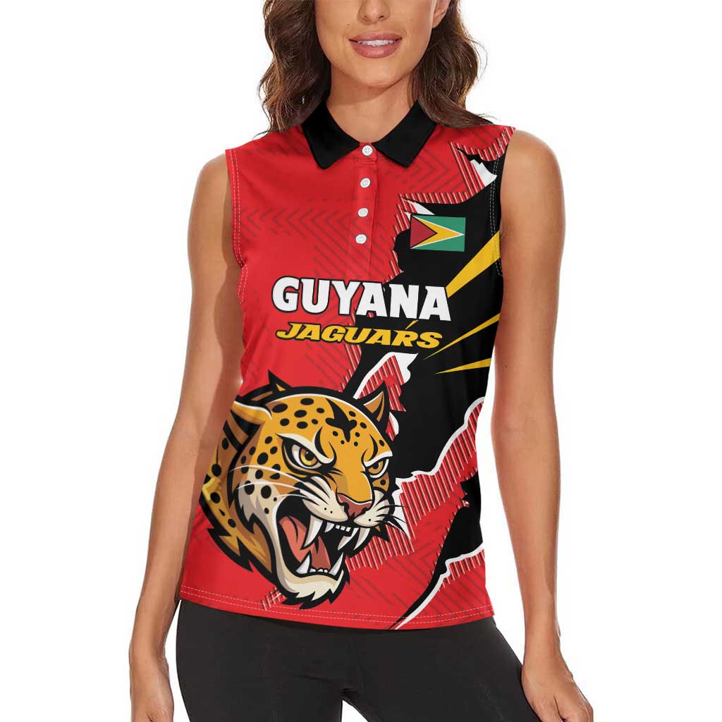 Custom Cricket Guyana Jaguars Women Sleeveless Polo Shirt Go Champion