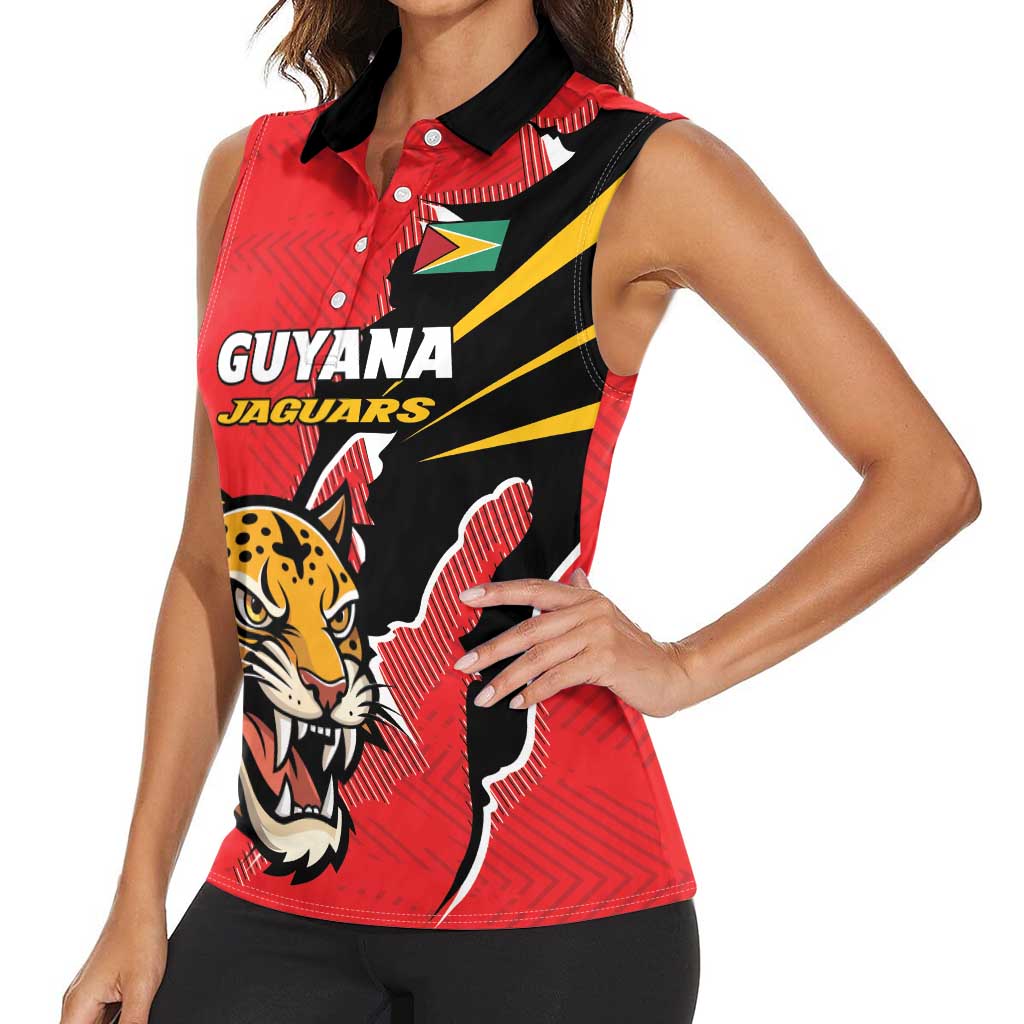 Custom Cricket Guyana Jaguars Women Sleeveless Polo Shirt Go Champion