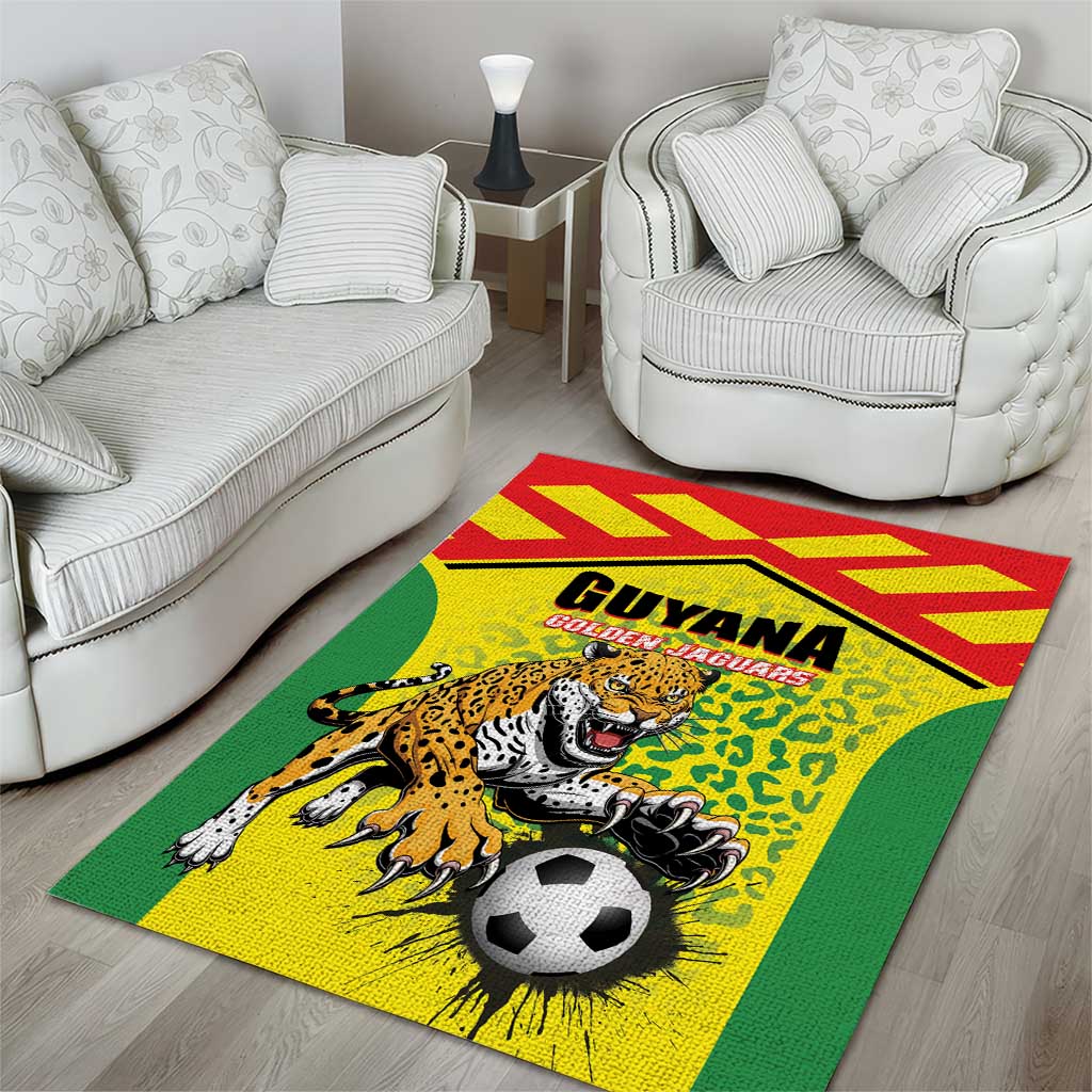 Football Guyana Area Rug Golden Jaguars