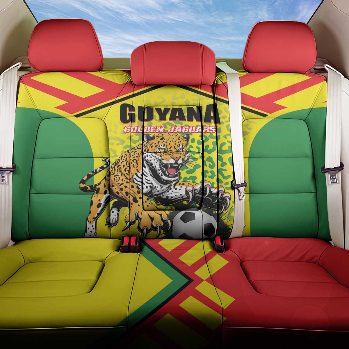 Football Guyana Back Car Seat Cover Golden Jaguars