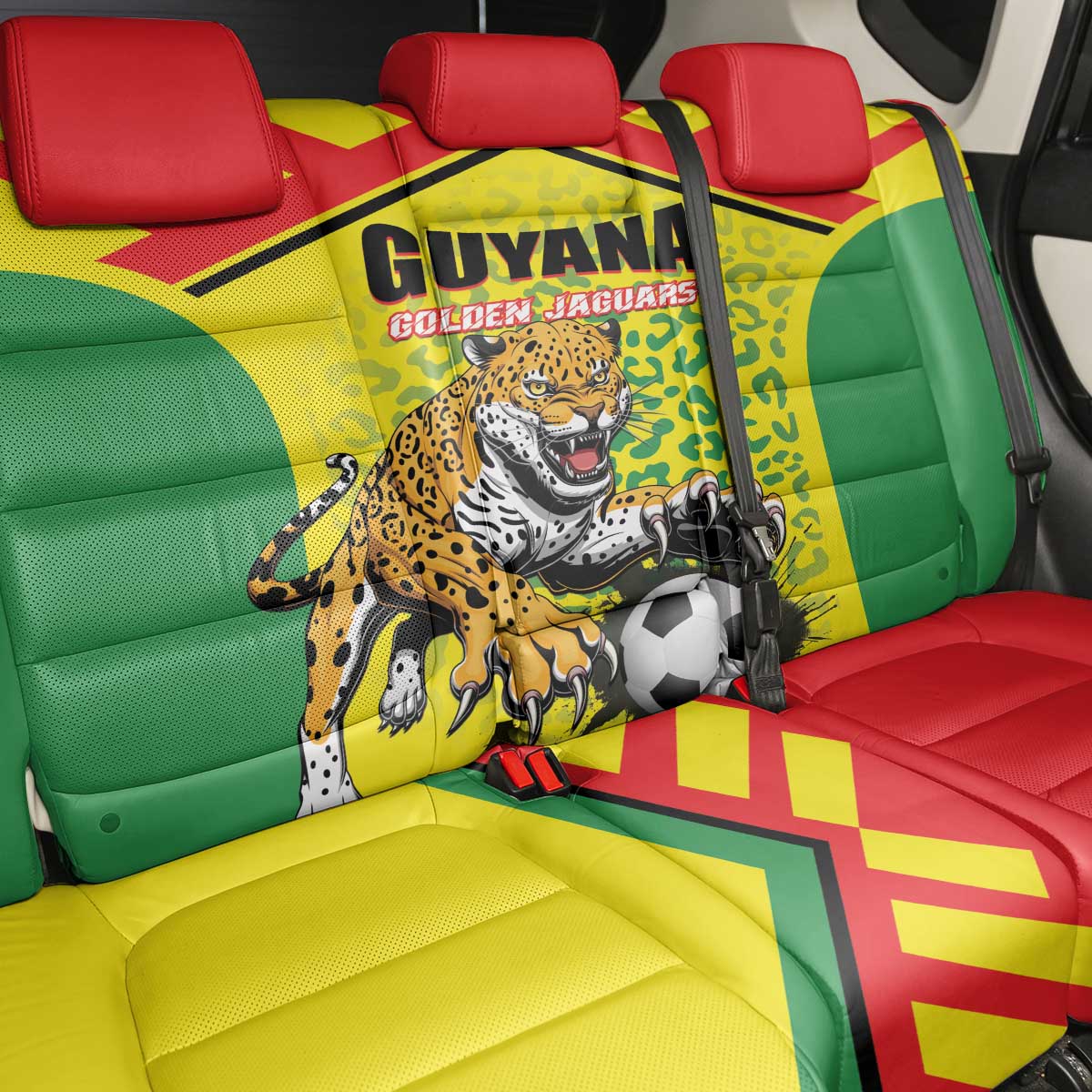 Football Guyana Back Car Seat Cover Golden Jaguars