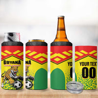 Custom Football Guyana 4 in 1 Can Cooler Tumbler Golden Jaguars