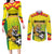 Custom Football Guyana Couples Matching Long Sleeve Bodycon Dress and Long Sleeve Button Shirt Golden Jaguars