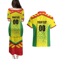 Custom Football Guyana Couples Matching Puletasi and Hawaiian Shirt Golden Jaguars