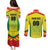 Custom Football Guyana Couples Matching Puletasi and Long Sleeve Button Shirt Golden Jaguars