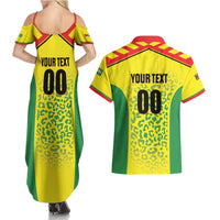 Custom Football Guyana Couples Matching Summer Maxi Dress and Hawaiian Shirt Golden Jaguars