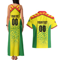 Custom Football Guyana Couples Matching Tank Maxi Dress and Hawaiian Shirt Golden Jaguars