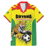 Custom Football Guyana Family Matching Mermaid Dress and Hawaiian Shirt Golden Jaguars