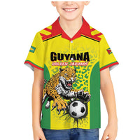 Custom Football Guyana Family Matching Mermaid Dress and Hawaiian Shirt Golden Jaguars