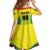 Custom Football Guyana Family Matching Off The Shoulder Long Sleeve Dress and Hawaiian Shirt Golden Jaguars