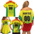 Custom Football Guyana Family Matching Off Shoulder Short Dress and Hawaiian Shirt Golden Jaguars
