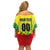 Custom Football Guyana Family Matching Off Shoulder Short Dress and Hawaiian Shirt Golden Jaguars
