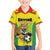 Custom Football Guyana Family Matching Short Sleeve Bodycon Dress and Hawaiian Shirt Golden Jaguars