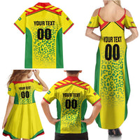 Custom Football Guyana Family Matching Summer Maxi Dress and Hawaiian Shirt Golden Jaguars