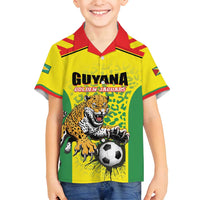 Custom Football Guyana Family Matching Summer Maxi Dress and Hawaiian Shirt Golden Jaguars