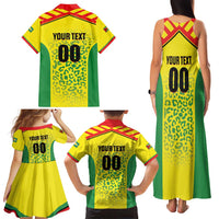 Custom Football Guyana Family Matching Tank Maxi Dress and Hawaiian Shirt Golden Jaguars