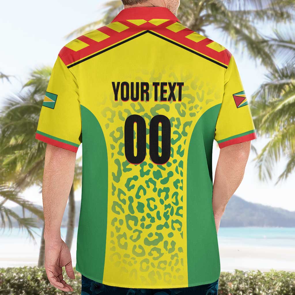 Custom Football Guyana Hawaiian Shirt Golden Jaguars