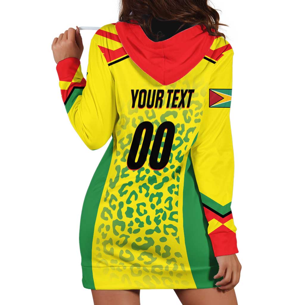 Custom Football Guyana Hoodie Dress Golden Jaguars