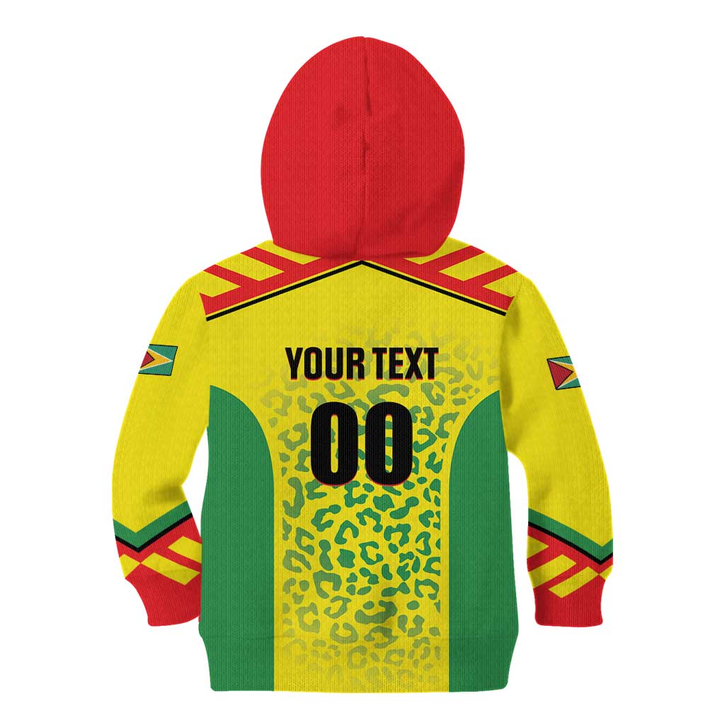 Custom Football Guyana Kid Hoodie Golden Jaguars