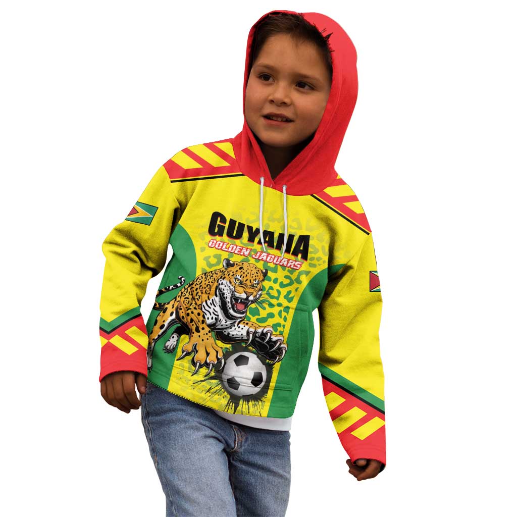 Custom Football Guyana Kid Hoodie Golden Jaguars