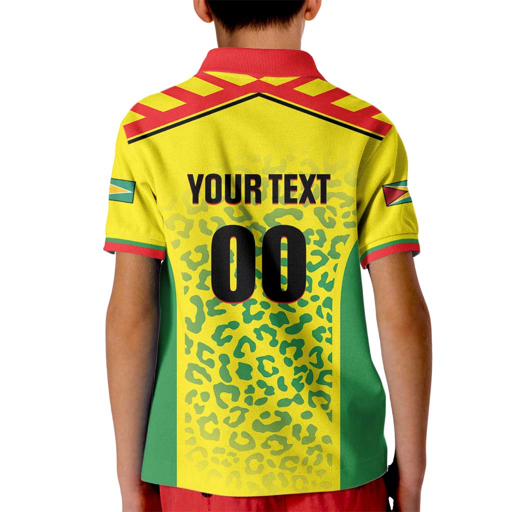 Custom Football Guyana Kid Polo Shirt Golden Jaguars