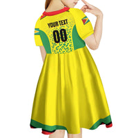 Custom Football Guyana Kid Short Sleeve Dress Golden Jaguars