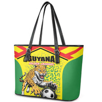 Football Guyana Leather Tote Bag Golden Jaguars