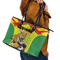 Football Guyana Leather Tote Bag Golden Jaguars