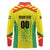 Custom Football Guyana Long Sleeve Polo Shirt Golden Jaguars