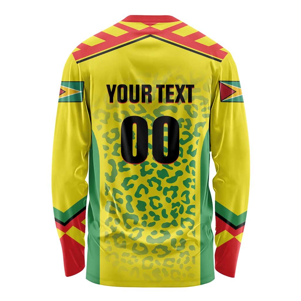 Custom Football Guyana Long Sleeve Shirt Golden Jaguars