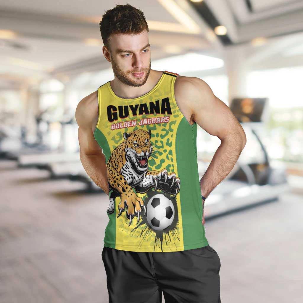 Custom Football Guyana Men Tank Top Golden Jaguars