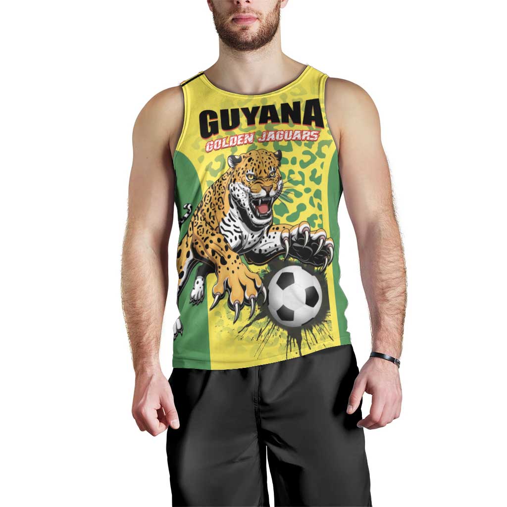Custom Football Guyana Men Tank Top Golden Jaguars