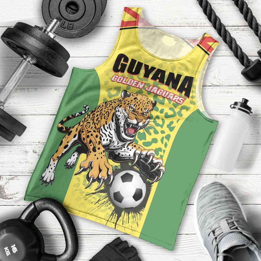 Custom Football Guyana Men Tank Top Golden Jaguars