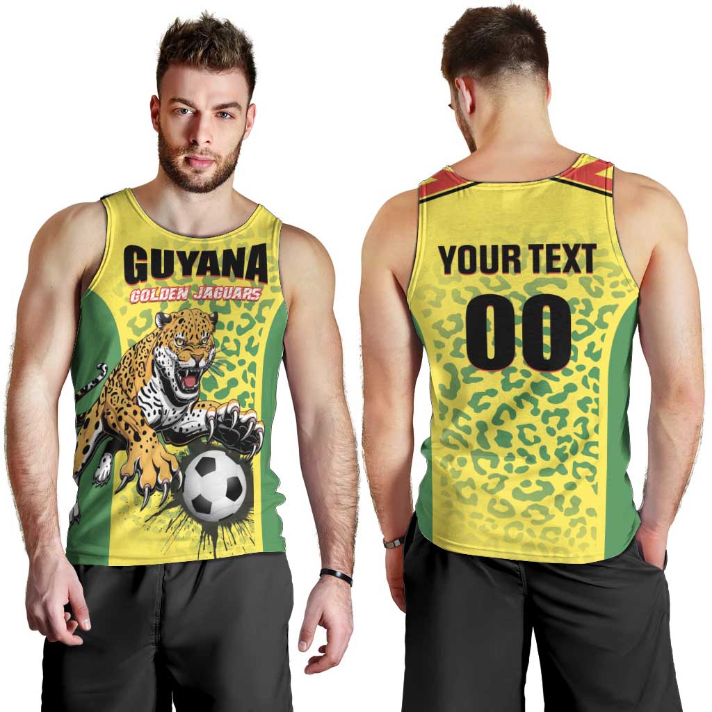 Custom Football Guyana Men Tank Top Golden Jaguars
