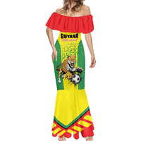 Custom Football Guyana Mermaid Dress Golden Jaguars
