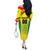 Custom Football Guyana Off The Shoulder Long Sleeve Dress Golden Jaguars