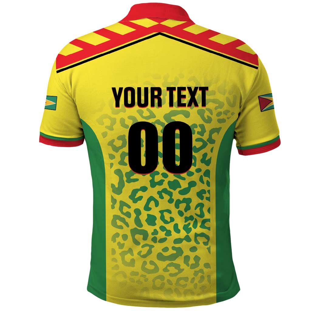 Custom Football Guyana Polo Shirt Golden Jaguars