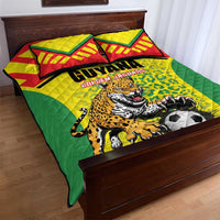 Football Guyana Quilt Bed Set Golden Jaguars