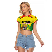 Custom Football Guyana Raglan Cropped T Shirt Golden Jaguars