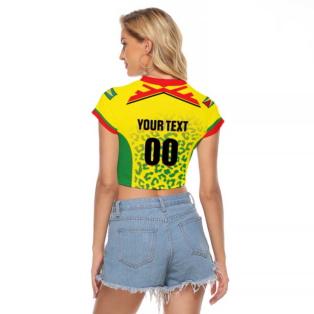 Custom Football Guyana Raglan Cropped T Shirt Golden Jaguars